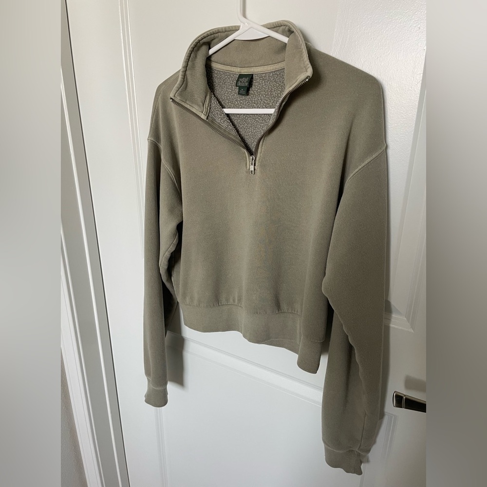 Wild Fable Olive Green Quarter Zip, M